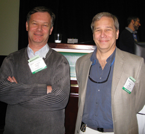 Photo of Jean-loup Gailly and Mark Adler receiving the USENIX STUG award in 2009.