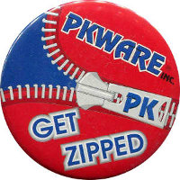 PKWARE 'Get Zipped' button from Comdex Computer Trade Show.