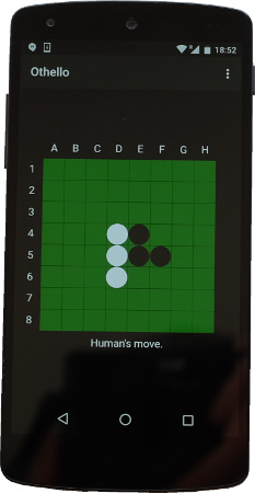 Photo of the Othello program on Nexus 5.