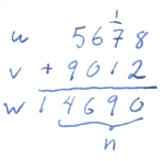 Long addition example.