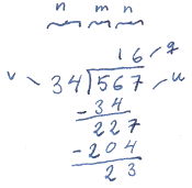 Long division example.