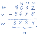 Long subtraction example.