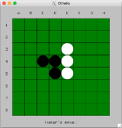 Screenshot of X11 Othello running in macOS with XQuartz.