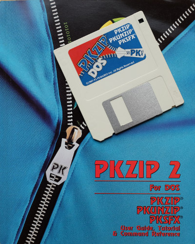 PKZip manual and floppy